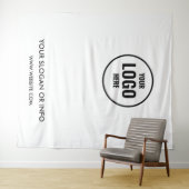 Aangepaste zakelijke Logo | Professioneel Wit Wandkleed (In Situ (horizontaal))