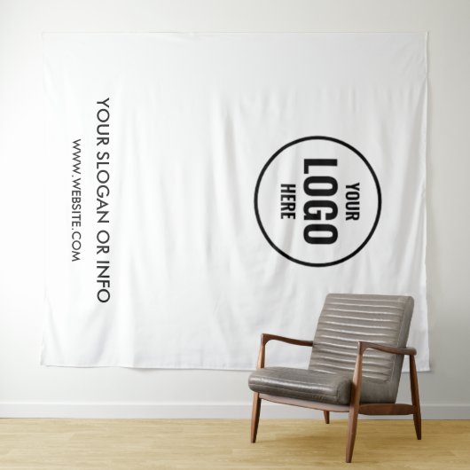 Aangepaste zakelijke Logo | Professioneel Wit Wandkleed (In Situ (horizontaal))