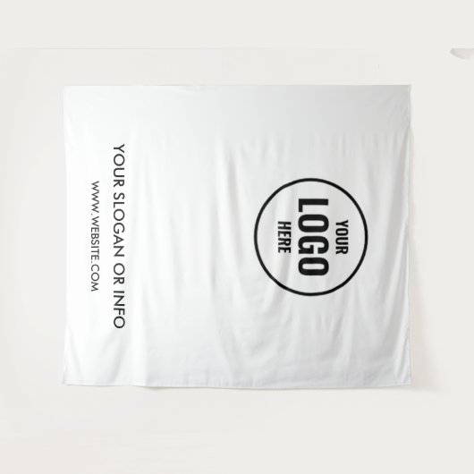 Aangepaste zakelijke Logo | Professioneel Wit Wandkleed (Voorkant (horizontaal))