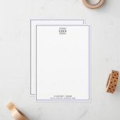 Aangepaste zakelijke Logo Professionele Blauwe Ran Notitiekaartje (Voorkant / Achterkant in situ)