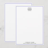 Aangepaste zakelijke Logo Professionele Blauwe Ran Notitiekaartje (Voorkant / Achterkant)