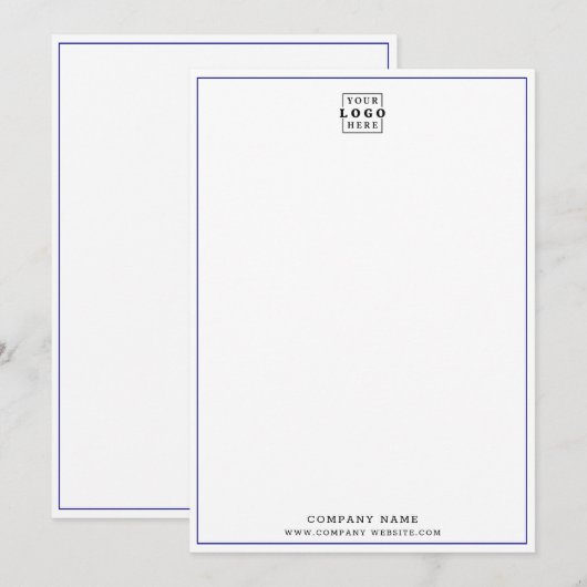 Aangepaste zakelijke Logo Professionele Blauwe Ran Notitiekaartje (Voorkant / Achterkant)