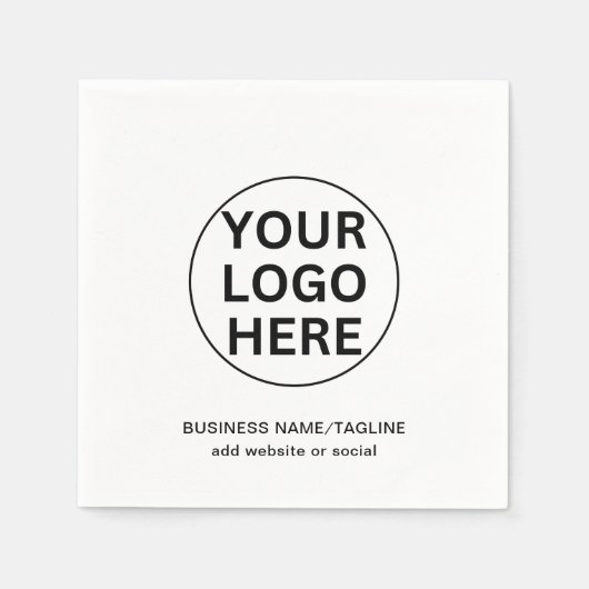 Aangepaste Zakelijke Logo Promotie Zwart-wit Servet (Voorkant)