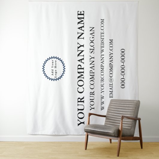 Aangepaste zakelijke Logo promotietafel Wandkleed (In situ)