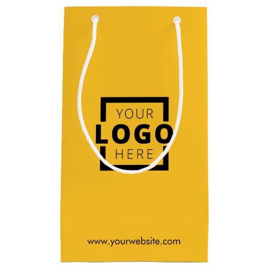 Aangepaste Zakelijke Logo Promotionele Gele Boodsc Klein Cadeauzakje (Voorkant)