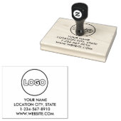 Aangepaste zakelijke Logo QR-code & adres Rubberstempel (Gestempeld)