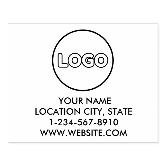 Aangepaste zakelijke Logo QR-code & adres Rubberstempel (Afrduk)