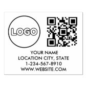 Aangepaste zakelijke Logo QR-code & adres Rubberstempel (Afrduk)