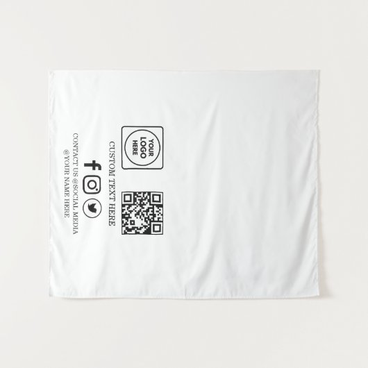 Aangepaste zakelijke logo QR-code branding display Wandkleed (Voorkant (horizontaal))