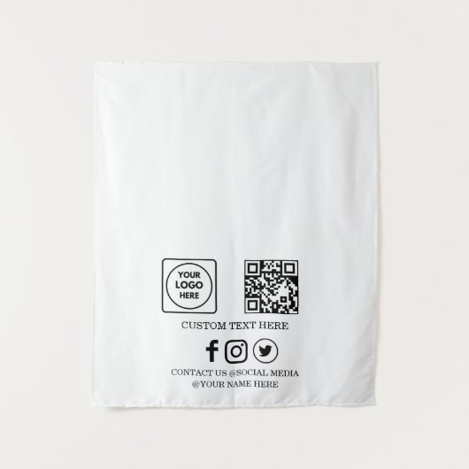 Aangepaste zakelijke logo QR-code branding display Wandkleed (Voorkant)
