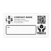 Aangepaste Zakelijke Logo QR-code Breekbaar Waarsc Etiket (Voorkant)