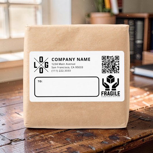 Aangepaste Zakelijke Logo QR-code Breekbaar Waarsc Etiket