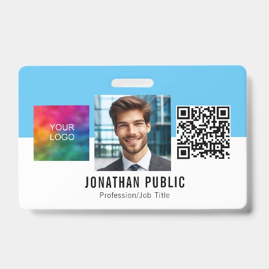 Aangepaste Zakelijke Logo QR Code Employee ID Card Badge (Voorzijde)
