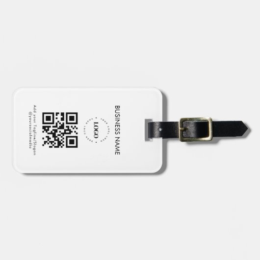 Aangepaste zakelijke Logo QR-code en tekstpromotie Bagagelabel (Voorkant horizontaal)