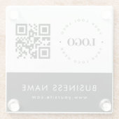 Aangepaste zakelijke Logo QR-code en tekstvak Glazen Onderzetter (Achterkant)