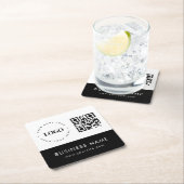 Aangepaste zakelijke Logo QR-code en tekstvak Kartonnen Onderzetters (Insitu)