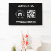 Aangepaste zakelijke Logo | QR-code en website Spandoek (Insitu)