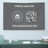 Aangepaste zakelijke Logo | QR-code en website Spandoek (Beurs)