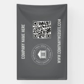 Aangepaste zakelijke Logo | QR-code en website Spandoek (Verticaal)
