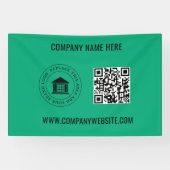 Aangepaste zakelijke Logo | QR-code en website Spandoek (Horizontaal)