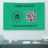 Aangepaste zakelijke Logo | QR-code en website Spandoek (Beurs)