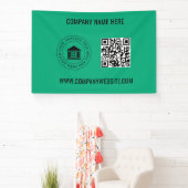 Aangepaste zakelijke Logo | QR-code en website Spandoek (Insitu)