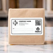Aangepaste zakelijke logo QR-code Fragile waarschu Etiket