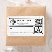 Aangepaste zakelijke logo QR-code Fragile waarschu Etiket (Insitu)