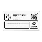 Aangepaste zakelijke logo QR-code Fragile waarschu Etiket (Voorkant)