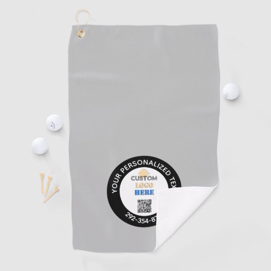 Aangepaste zakelijke Logo QR-code gepersonaliseerd Golfhanddoek (Insitu)