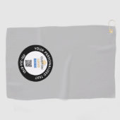 Aangepaste zakelijke Logo QR-code gepersonaliseerd Golfhanddoek (Horizontaal)