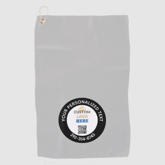 Aangepaste zakelijke Logo QR-code gepersonaliseerd Golfhanddoek (Voorkant)