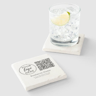 Aangepaste Zakelijke Logo QR Code Gepersonaliseerd Stenen Onderzetter