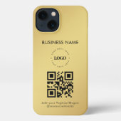 Aangepaste zakelijke Logo QR-code Goud verloop iPhone Hoesje (Achterkant)
