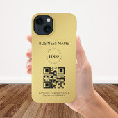 Aangepaste zakelijke Logo QR-code Goud verloop iPhone Hoesje
