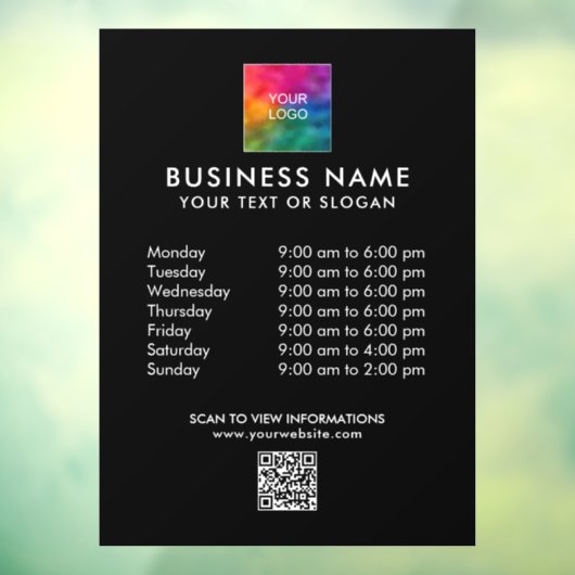 Aangepaste Zakelijke Logo QR Code Moderne Sjabloon Raamsticker (Vel 3)