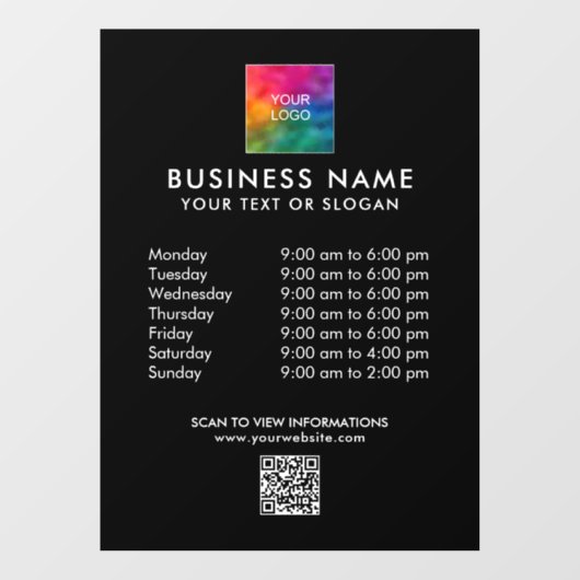 Aangepaste Zakelijke Logo QR Code Moderne Sjabloon Raamsticker (Vel)