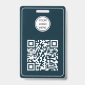 Aangepaste zakelijke Logo QR-code Navy Blue Medewe Badge (Voorzijde)