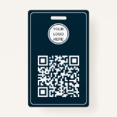 Aangepaste zakelijke Logo QR-code Navy Blue Medewe Badge (Voorkant)