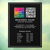 Aangepaste Zakelijke Logo QR Code Openingstijden Raamsticker (Vel 3)