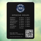 Aangepaste Zakelijke Logo QR Code Openingstijden Z Raamsticker (Vel 3)