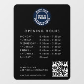 Aangepaste Zakelijke Logo QR Code Openingstijden Z Raamsticker (Vel)