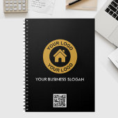 Aangepaste zakelijke Logo QR-code promotienota Notitieboek