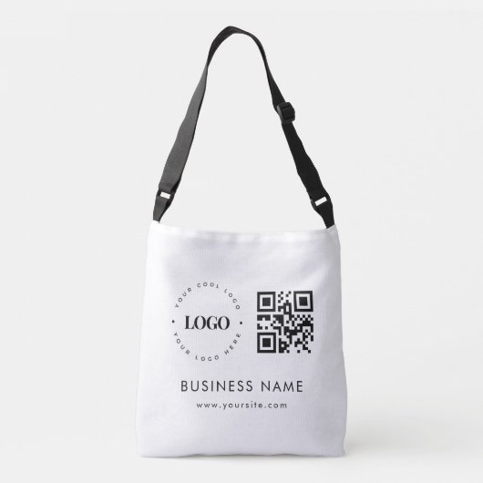 Aangepaste zakelijke Logo QR-code Scannen en tekst Crossbody Tas (Achterkant)