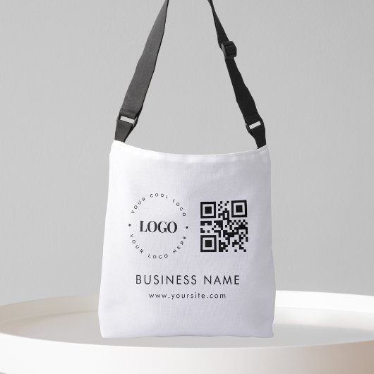 Aangepaste zakelijke Logo QR-code Scannen en tekst Crossbody Tas