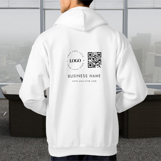 Aangepaste zakelijke Logo QR-code Scannen en tekst Hoodie