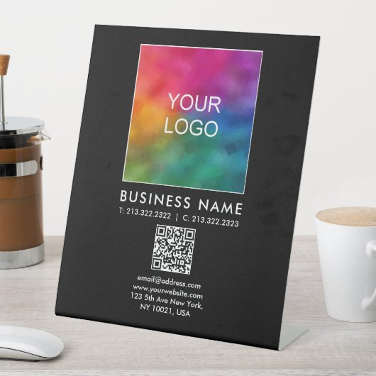 Aangepaste zakelijke Logo QR code Sjabloon vertica Reclamebord Met Voetstuk (Insitu)