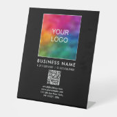 Aangepaste zakelijke Logo QR code Sjabloon vertica Reclamebord Met Voetstuk (Voorkant)