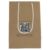 Aangepaste zakelijke Logo QR Code Social Media Kra Medium Cadeauzakje (Achterkant)