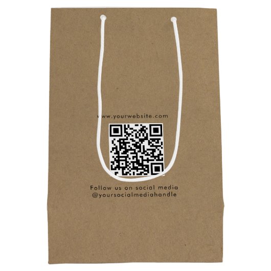 Aangepaste zakelijke Logo QR Code Social Media Kra Medium Cadeauzakje (Achterkant)